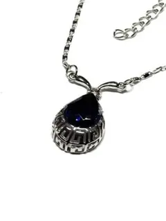 青いストーン ネックレスとイヤリングセット