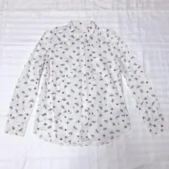 GAP 長袖 シャツ 昆虫柄 総柄 ホワイトのサムネイル