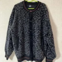 GU×UNDERCOVERシャギークルーネックカーディガン　Lサイズ　ブラック