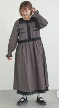 ☆新品未使用☆サマンサモスモス　レースピンタックワンピース☆