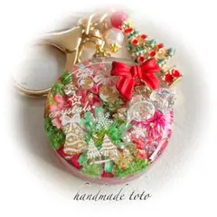 SALE 赤リボン Xmas キーホルダー