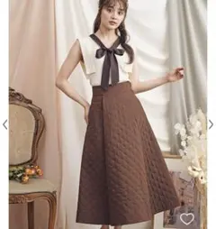 Noela 新品　キルティングスカート　ブラウン