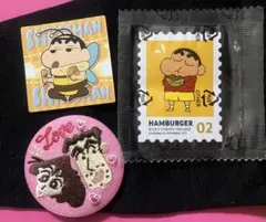 クレヨンしんちゃん　刺繍バッジ、ステッカー