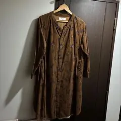 super hakka 花柄シャツワンピース 長袖