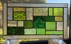 ステンドグラスパネル(モザイクグリーン)