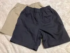 GUハーフパンツ 2枚セット ベージュ・黒