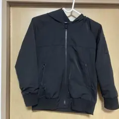 140cm マウンテンパーカー ウィンドブレーカー 黒 無地 ブラック