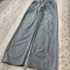ダメージ加工ライトブルージーンズ Sサイズ