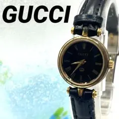 稼働 グッチ 時計　新品ベルト メンズ　ブラック ゴールド サイドライン