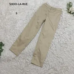 シューラルー　パンツ　ストレート　綿混　カジュアル　きれいめ　S ベージュのサムネイル