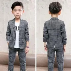 数時間のみ着用 男の子 スーツ グレー フォーマル セットアップ 結婚式