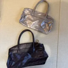 GHERARDINI シルバーとブラウンのハンドバッグセット