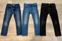 120cmデニムパンツ 3色セット(H&M)
