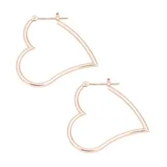 美品 TSUTSUMI K10PG オープンハート フープ ピアス