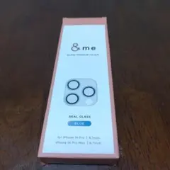 &me ガラスプレミアムカバー 　iPhone14/proMAX ブルー