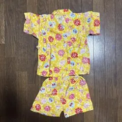 ベビー じんべい 甚平 花柄 黄色 90
