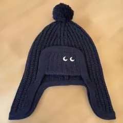 ANYA HINDMARCH ネイビー ニット帽 S/M