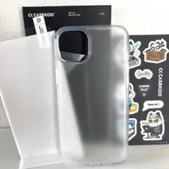 iPhone14plus 半透明クリアーケース　保護カバーフィルム2枚セット