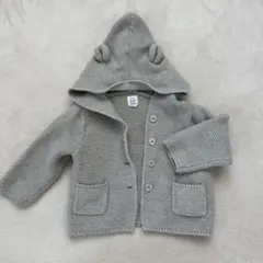 baby GAP フード付きカーディガン 12-18ヶ月 グレー
