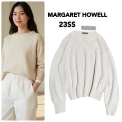 23SS✨未使用タグ付✨マーガレットハウエル リネンコットンダイヤ編みニット 2