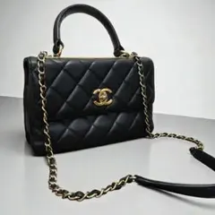 シャネル マトラッセ トレンディCC ラムスキン チェーンショルダーバッグ 黒 シャネル マトラッセ ラムスキン チェーン ショルダーバッグ ブラック
