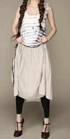 mudoca はなうたウィルスの粒 ボーダープリントワンピース