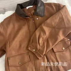 レザージャケット ノーカラー