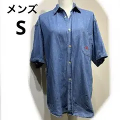 メンズ　デニムシャツ　半袖シャツ　半袖ジャケット　Sのサムネイル