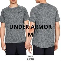 残少 M ツルサラ素材 アンダーアーマー テック Tシャツ 黒 カモ 迷彩 MD