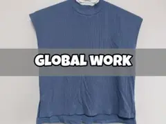GLOBAL WORK ノースリーブ Tシャツ Lサイズ ブルー