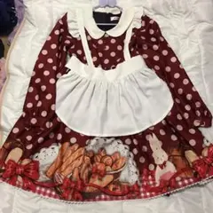 美品❤︎シャーリーテンプルくまケーキアップリケジャンスカワンピース