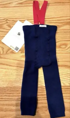 SANSeLF サスペンダー付きベビースパッツ サスペンダーレギンス　ネイビー