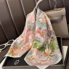 ラスト2点　シルク38 シルク100% スカーフ ストール 65×65cm