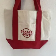 TRADER JOE'S トレーダージョーズ キャンバス　トートバッグ 赤のサムネイル