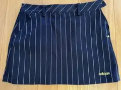 adidas ストライプ ゴルフスカート ネイビーM