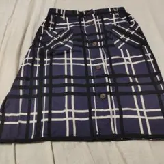 E hyphen world gallery チェック柄タイトスカート