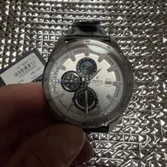 FESTINA 自動巻き時計 シルバー ブラック レザー ステンレス