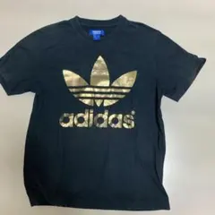 adidas ゴールドロゴ Tシャツ 黒