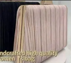 ライトピンク プリーツ　クラッチバッグ　パーティー　和装　入学式