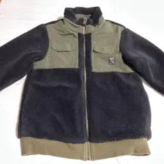オリーブ ブラック フリースジャケット