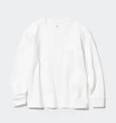 美品☆ユニクロ 白 120cm ソフトタッチクルーネックTシャツ