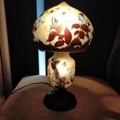 588 ガレ風2灯式花柄 テーブルランプ ガラス製