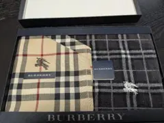 【未使用】BURBERRY ハンカチ&タオルハンカチセット ベージュ&グレー