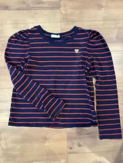 GAP ネイビー 赤 ストライプ 長袖カットソー L