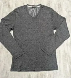 ハイダウェイ　ダークグレー Vネック 長袖カットソー　長袖ＴシャツSize 48