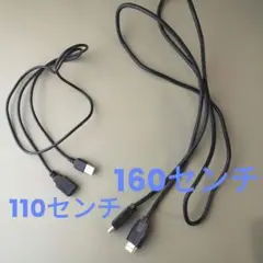 HDMI & USBケーブル 黒usbケーブル　2個セット