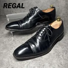 ✨良品✨REGALリーガル725Rストレートチップ ガラスレザー ブラック27 