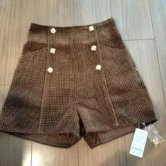 archivesブラウン チェック柄 ショートパンツ