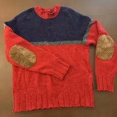 Ｄ＆Ｇ エルボーパッチ付き ニット セーター レッド ネイビー