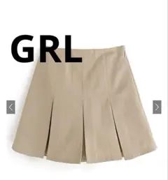 GRL インパン裏地付きボックスプリーツミニスカート　M 未使用品